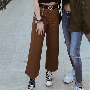 Brown wide leg jeans